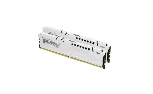 Memorie RAM Kingston, DIMM, DDR5, 32GB, 6000MHz, CL40, 1.35V, FURY Beast White, Kit of 2