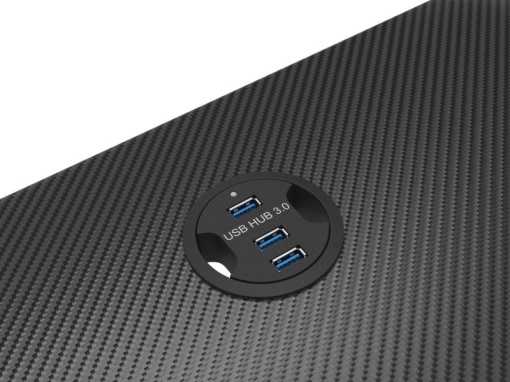 Birou gaming Genesis Holm 200, material MDF, greutate maxima suportata 55kg, 3 x porturi USB 3.0, iluminare RGB, management cabluri, ,negru
