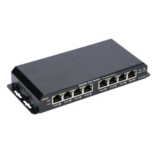 Extralink KRATOS PoE Switch 7x Gigabit PoE 1x Uplink RJ45 Power Supply 24V 2.5A 60W