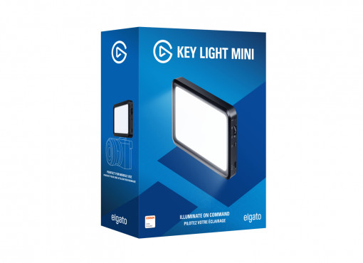 Lampa Iluminare Streaming Elgato Key Light Mini, Portabila, 800 lumen, temperatura culoare 2900-7000K, Acumulator 4000mAh, USB-C, Wi-Fi