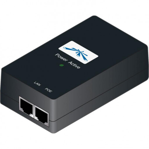 Ubiquiti POE External Injector, POE-50-60W, AC 120/230 V, US style power cord, Power LED, Remote reset capability, Earth grounding/ESD protection