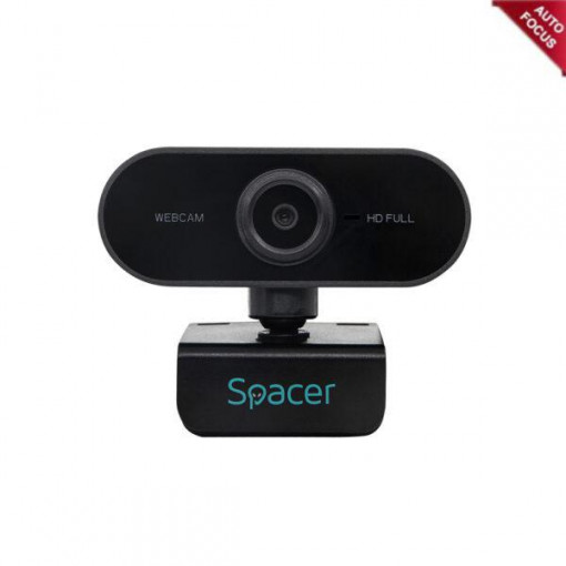 Camera web Spacer FULL HD, senzor 1080p Full-HD cu auto focus si rezolutie video 1920x1080, negru