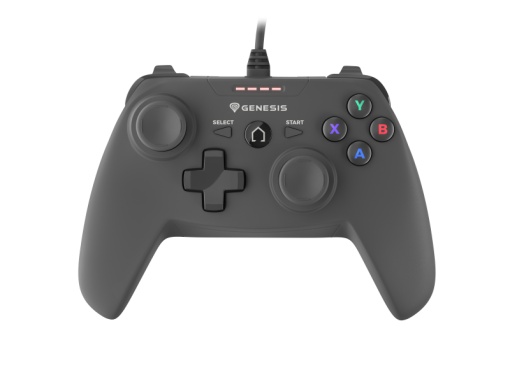 Controller cu fir Genesis Mangan P58, interfata USB, numar butoane 12, lungime cablu 180 cm, compatibilitate PC, PS3, negru
