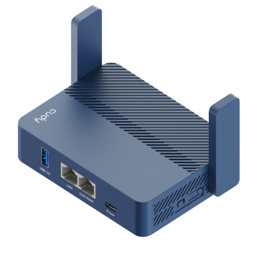 CUDY AX3000 2.5G Wi-Fi 6 Router with USB, Dual-Band, 2.5G WAN+GE LAN, 802.11ax/ac/a/b/g/n, 2402Mbps at 5GHz + 574Mbps at 2.4GHz, 1 USB3.0, MU-MIMO, DDNS, Zerotier/Wireguard/OpenVPN/IPSec/L2TP/PPTP VPN, Zerotier, DNS over Cloudflare/Google/Quad9, IPv6,
