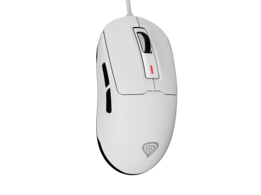 Mouse gaming cu fir Gensesis Krypton 660, interfata USB, 12000 DPI, 6 butoane, iluminare RGB, alb