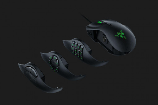 Mouse Razer, 5G optical sensor, Naga Trinity, 3 interchangeable side plates with 2, 7 and 12-button configurations, Up to 19 programmable buttons, 16000dpi,1000Hz Ultrapolling, Up to 450 inches per second/50 G acceleration, Razer Synapse 3 (Beta)