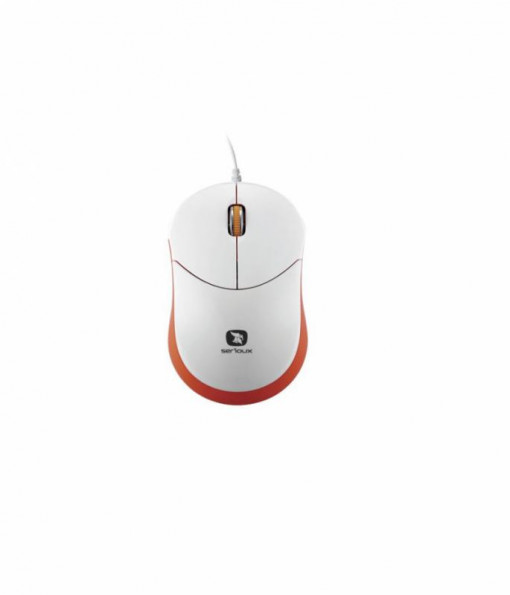 Mouse Serioux cu fir, optic, Rainbow 680, 1000dpi, rosu, ambidextru ,blister, mini, USB