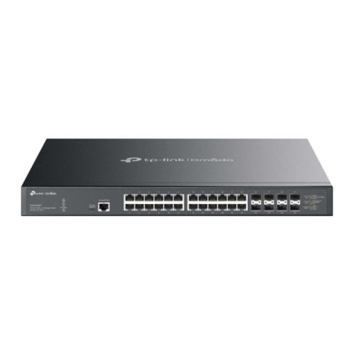 Omada 32-Port 10GE L2+ Managed Switch with 24-Port PoE++ PORT: 24× 10G RJ45 PoE++ Ports, 8× 10G SFP+ Slots, RJ45/USB Type C Console Port SPEC: 802.3bt/at/af (up to 90W/port), 770 W PoE Power, 1U 19-inch Rack- mountable Steel Case FEATURE: Integration