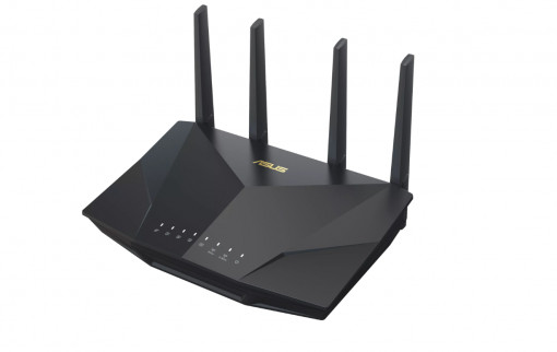 ASUS AX5400 Dual-band Wi-FI 6 Router RT-AX5400,Standarde wireless: IEEE 802.11a, IEEE 802.11b, IEEE 802.11g, WiFi 4 (802.11n), WiFi 5 (802.11ac), WiFi 6 (802.11ax), Procesor: 1.5 GHz tri-core, Memorie: 256 MB Flash, 512 MB RAM, 574+4804 Mbps, 4 x antene
