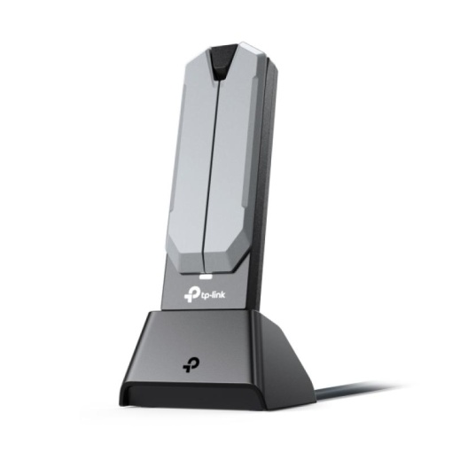 BE6500 High Gain Tri-Band Wi-Fi 7 USB Adapter SPEED: 2882 Mbps at 6 GHz + 2882 Mbps at 5 GHz + 688 Mbps at 2.4 GHz SPEC: 2× High Gain External Antennas, USB 3.0, Cradle with Extension Cable FEATURE: Wi-Fi 7, MU-MIMO, OFDMA, HE160, WPA3, MLO, 4K QAM