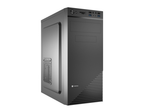 Carcasa NATEC CABASSU G2 Mid Tower NEGRU, Sloturi Expansiune 4, Drive Bays: 3x3.5" 3x2.5" 1x5.25", Ventilatoare Suportate: 3 (spate: 1x80mm sau 120mm, lateral: 1x120mm, fata: 1x120mm), Ventilatoare Incluse: 1 (spate: 1x80mm), Format Placa De Baza