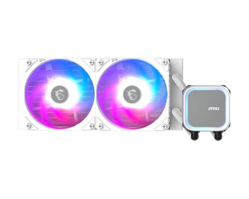 Cooler Procesor MSI MAG CORELIQUID A13 240 AIO Alb, marime radiator 240mm, 2 ventilatoare ARGB GEN2, Viteza pompa: 3800 +/- 10%, Suport AMD: AM4/AM5, suport INTEL: LGA 1700/1851, Airflow: 62.6 CFM, Nivel de zgomot pompa: 20dBA