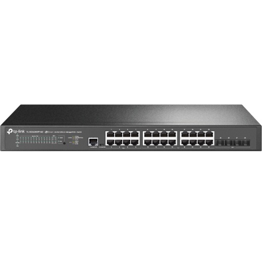 "JetStream™ 24-Port 2.5GBASE-T and 4-Port 10GE SFP+ L2+ Managed Switch with 16-Port PoE+ & 8-Port PoE++ PORT: 24× 2.5G RJ45 Ports (8× 2.5G PoE++ Ports & 16× 2.5G PoE+ Ports), 4× 10G SFP+ Slots, RJ45/Micro-USB Console Port SPEC: 802.3bt/at/af, 500 W PoE