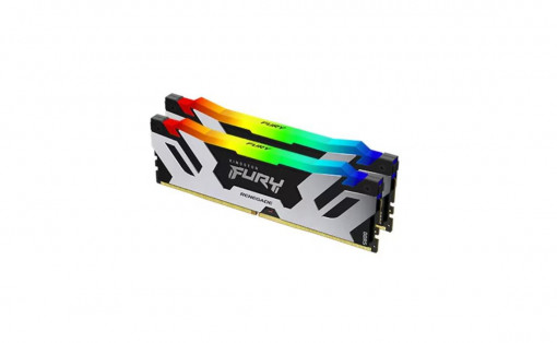 Memorie RAM Kingston, DIMM, DDR5, 32GB, 6400MHz, CL32, 1.35V, FURY Renegade White, RGB, Kit of 2