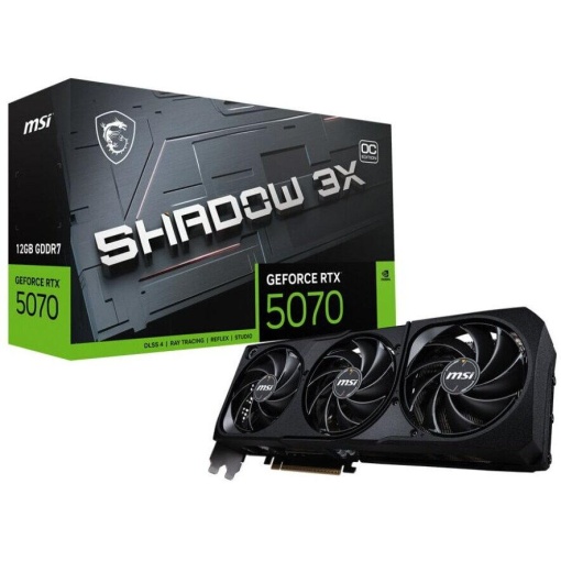 Placa Video MSI GEFORCE RTX 5070 SHADOW 3X OC 12G GDDR7 192 bit, PCIE 5.0, 3x DP 1x HDMI