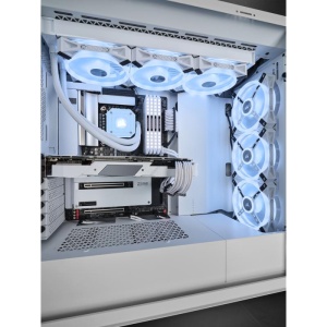Carcasa CORSAIR iCUE 5000X RGB QL Edition Mid-Tower ATX WHITE, Expansion Slots 7 vertical + 2 horizontal - Img 10