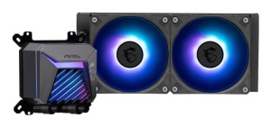 Cooler Procesor MSI MAG CORELIQUID A15 240 AIO NEGRU, marime radiator 240mm, 2 ventilatoare ARGB GEN2, Viteza ventilatoare: 500-2500 RPM +/- 10%, Viteza pompa: 3400 +/- 10%, Suport AMD: AM4/AM5, suport INTEL: LGA 1700/1851, Airflow: 64.89 CFM, Nivel de - Img 3