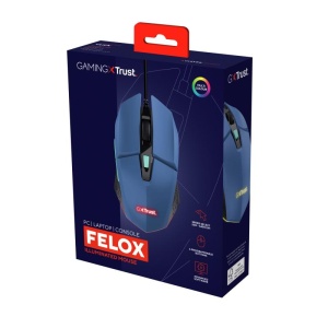 Mouse Trust GXT110W Felox cu fir, interfata USB 2.0, rezolutie maxima 6400 DPI, 6 butoane, albastru - Img 11