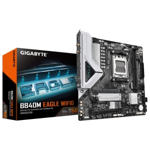 Placa de Baza GIGABYTE B840M EAGLE WIFI6 AM5, 2x DDR5, 1x DP 1x HDMI, 1x PCIE 4.0 x16 1x PCIE 3.0 x16, 2x M.2, 4x SATA 6GB/s, mATX - Img 1