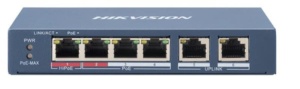 Switch Hikvision DS-3E0106HP-E, 4-port, HiPoE - Img 3
