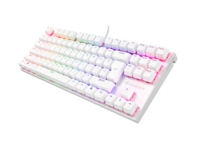 Tastatura gaming mecanica cu fir Genesis Thor 303 TKL, iluminare RGB, switch Linear, switch model Outemu Pitch Silent, numar taste 87, 11 butoane multimedia, lungime cablu 1.8m, dimensiuni 355 x 136 x 36 mm ,alb - Img 7