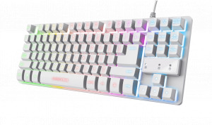Tastatura Trust cu fir GXT833W Thado, numar butoane 87, interfata USB 2.0, conector USB-A male, compatibila cu PS4, Xbox One, Nintendo Switch, PS5, alb - Img 2