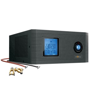 UPS NJOY Aira 1200 centrale de incalzire, 1.2KVA / 1KVA, 2 x prize conectate la baterie, Display LCD, Fara baterie (necesita acumulator extern de minim 40Ah pentru a functiona) - Img 4