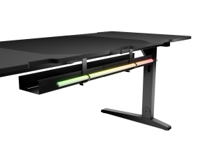 Birou gaming Genesis Holm Modular 180, material lemn/metal, reglabil pe inaltime 70 - 90 cm, iluminare RGB, management cabluri, negru - Img 5
