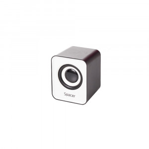 Boxe Spacer SPB-807 2.1, 11W RMS, cu fir, alimentare USB, conector audio USB 2.0, putere sateliti 2x3W, alb si negru - Img 2