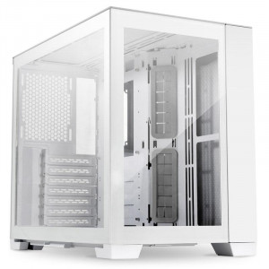 Carcasa Lian Li O11 Dyn Mini Snow Edition Mid-Tower Tempered Glass alb, PCI-Slots 5, 7 - Img 1