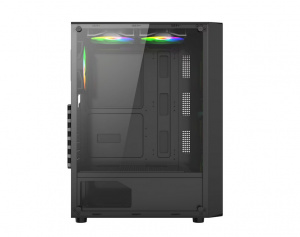 Carcasa PRO GAMING DUNE Mid Tower ARGB Negru, Tempered Glass, Ventilatoare Suportate: 6, Ventilatoare Incluse: 4, 1x Telecomanda+controller, ATX - Img 5