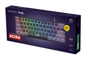 Tastatura mecanica cu fir Trust GXT 867 Acira, USB 2.0. nr taste 61, swtich linear, negru - Img 10