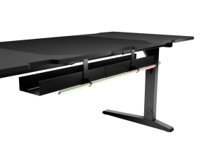 Birou gaming Genesis Holm Modular 180, material lemn/metal, reglabil pe inaltime 70 - 90 cm, iluminare RGB, management cabluri, negru - Img 6
