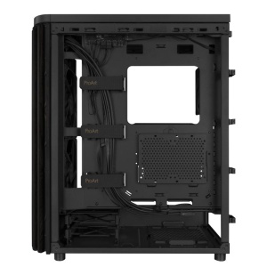 Carcasa ASUS PROART PA401 WOOD EDITION Mid Tower ARGB NEGRU, Tempered Glass, Sloturi Expansiune 7, Drive Bays: 2x3.5" 2x2.5"/3.5", Ventilatoare Suportate: 5 (spate: 1x120mm, fata: 2x140mm sau 2x160mm, sus: 2x120mm sau 2x140mm), Ventilatoare Incluse: 2 - Img 9