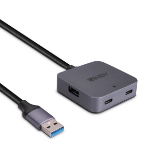 Hub Lindy 4 Porturi, interfata USB 3.2 / 3.1 Gen 1 / USB 3.0, lungime 5m, latime de banda suportata 5Gbs, chipset: VL817-Q7, gri - Img 5