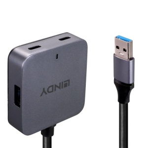 Hub Lindy 4 Porturi, interfata USB 3.2 / 3.1 Gen 1 / USB 3.0, lungime 5m, latime de banda suportata 5Gbs, chipset: VL817-Q7, gri - Img 9