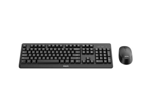 Kit Philips SPT6307, wireless, 2.4GHz, 104 taste, membrana, baterii 1x AAA + 1x AA, negru + Mouse SPK7307 - Img 7