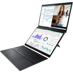 Laptop ASUS Zenbook Duo, UX8406CA-PZ068X, 14.0-inch, 3K (2880 x 1800) OLED 16:10 aspect ratio, Intel® Core™ Ultra 9 Processor 285H (24M Cache, up to 5.40 GHz), 32GB LPDDR5X on board, 2TB M.2 NVMe™ PCIe® 4.0 SSD, 120Hz refresh rate, 400nits, Glossy - Img 3