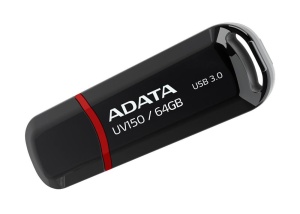 Memorie USB Flash Drive Adata UV150, 64Gb, USB 3.2, negru - Img 1