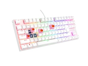 Tastatura gaming mecanica cu fir Genesis Thor 303 TKL, iluminare RGB, switch Linear, switch model Outemu Pitch Silent, numar taste 87, 11 butoane multimedia, lungime cablu 1.8m, dimensiuni 355 x 136 x 36 mm ,alb - Img 5