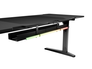 Birou gaming Genesis Holm Modular 180, material lemn/metal, reglabil pe inaltime 70 - 90 cm, iluminare RGB, management cabluri, negru - Img 7