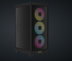 Carcasa Corsair 2000D Airflow RGB Mini-ITX, panou tempered glass, 3x 2.5" drive bays, dimensiune 458x271x200, negru - Img 1