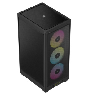 Carcasa Corsair 2000D Airflow RGB Mini-ITX, panou tempered glass, 3x 2.5" drive bays, dimensiune 458x271x200, negru - Img 6