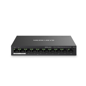 MERCUSYS DESKTOP SWITCH 10PORT MS110P POE, Interfata: 10× 10/100 Mbps, Standarde si protocoale: IEEE 802.3x Flow Control, Dimensiuni: 171*98* 27 mm, Porturi POE: 1-8, Buget POE: 65W. - Img 1