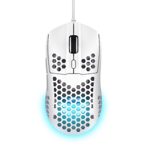 Mouse cu fir Trust GXT 928W Helox, rezolutie maxima 6400 DPI, 6 butoane, interfata USB-A, alb - Img 2