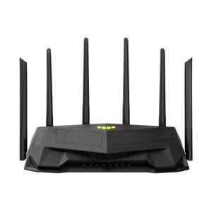 ASUS TUF Gaming AX6000 Dual Band WiFi 6 Gaming Router, Network Standard: IEEE 802.11a, IEEE 802.11b, IEEE 802.11g, WiFi 4 (802.11n), WiFi 5 (802.11ac) WiFi 6 (802.11ax), IPv4, IPv6, AX6000- 1148+4804 Mbps, 6 antene externe, Procesor: 2.0 Ghz, Memorie: - Img 7