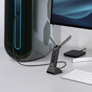 BE6500 High Gain Tri-Band Wi-Fi 7 USB Adapter SPEED: 2882 Mbps at 6 GHz + 2882 Mbps at 5 GHz + 688 Mbps at 2.4 GHz SPEC: 2× High Gain External Antennas, USB 3.0, Cradle with Extension Cable FEATURE: Wi-Fi 7, MU-MIMO, OFDMA, HE160, WPA3, MLO, 4K QAM - Img 6