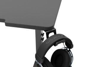 Birou gaming Genesis Holm Modular 180, material lemn/metal, reglabil pe inaltime 70 - 90 cm, iluminare RGB, management cabluri, negru - Img 8
