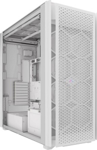 Carcasa CORSAIR 9000D AIRFLOW Super Full Tower RGB ALB, Tempered Glass, Sloturi Expansiune 8 orizontale sau 4 verticale+ verticale pentru placa de baza secundara, Drive Bays: 5x3.5" 6x2.5", Ventilatoare Suportate: 18 (spate: 2x120mm sau 1x140mm, fata: - Img 1