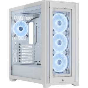 Carcasa CORSAIR iCUE 5000X RGB QL Edition Mid-Tower ATX WHITE, Expansion Slots 7 vertical + 2 horizontal - Img 4